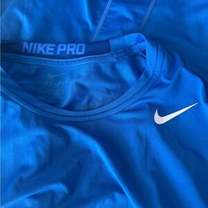 Nike Pro men’s long sleeve dri fit blue shirt size small